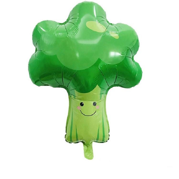 2 PCS Cartoon Vegetables and Fruits Aluminum Film Balloon Children Party Decoration Supplies Inflatable Toys(Broccoli)