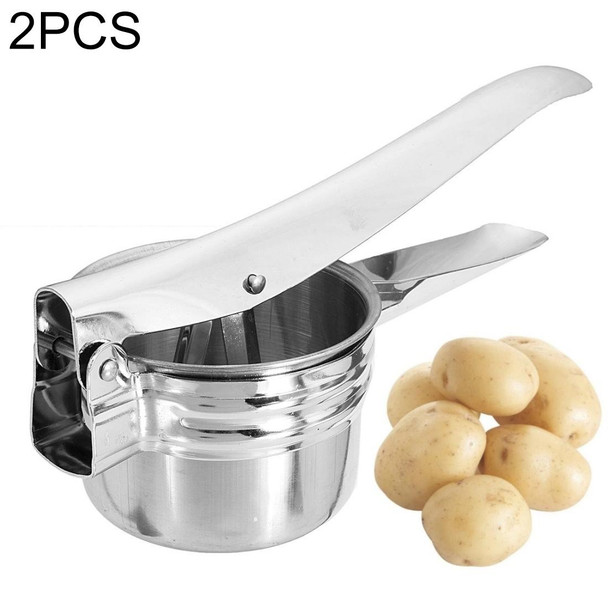 2 PCS Potato Fruit Vegetable Manual Press Juicer Stainless Steel Crusher Squeezer