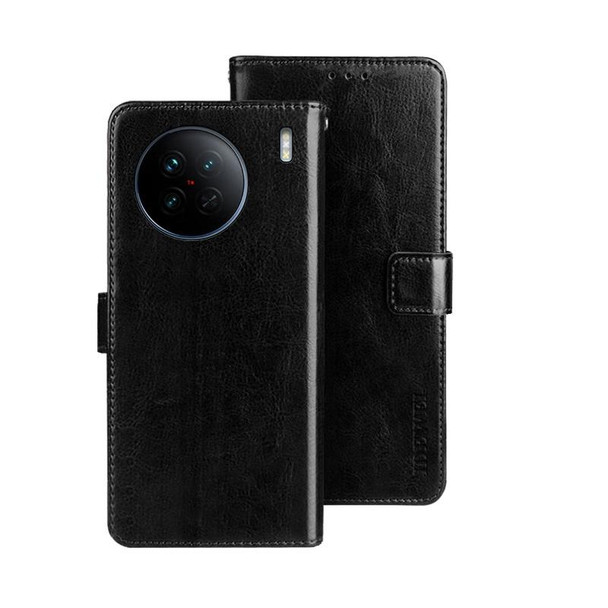 For vivo X90 idewei Crazy Horse Texture Leather Phone Case(Black)