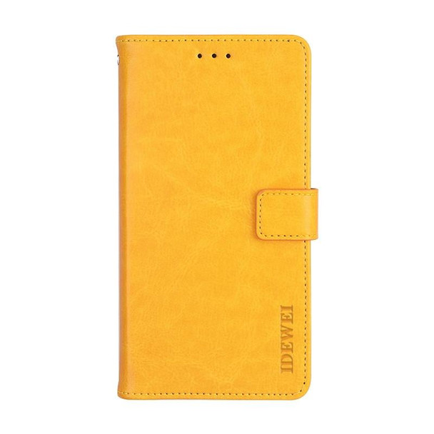 For Tecno Camon 19 idewei Crazy Horse Texture Leatherette Phone Case(Yellow)