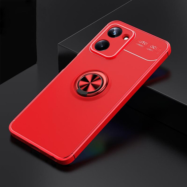 For Realme 10 4G Metal Ring Holder TPU Phone Case(Red)