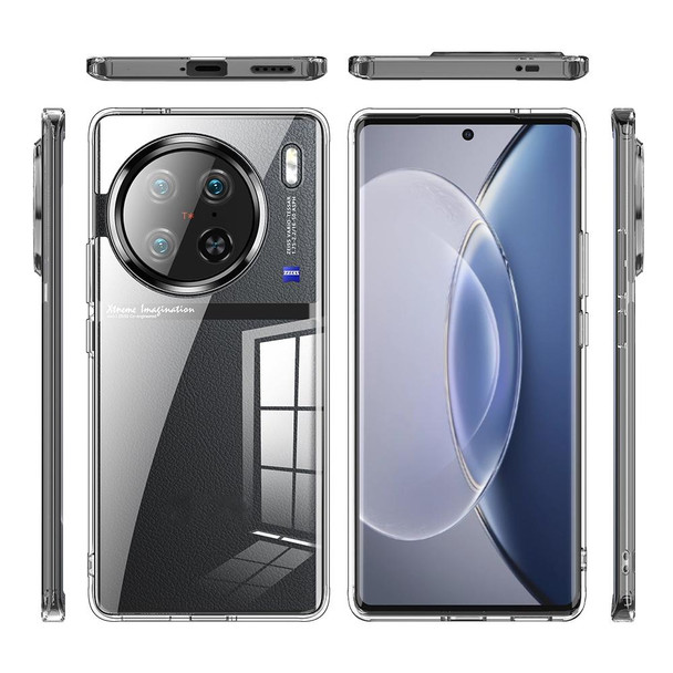 For vivo X90 Pro Armor Clear TPU Hard PC Phone Case(Clear)