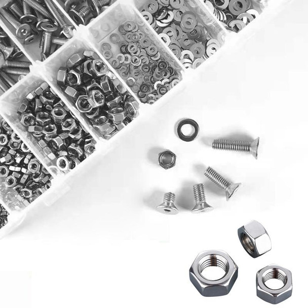 940 PCS/Set M2/M3/M4/M5 Flat Head Hexagon Socket Screws Gasket Ring Set