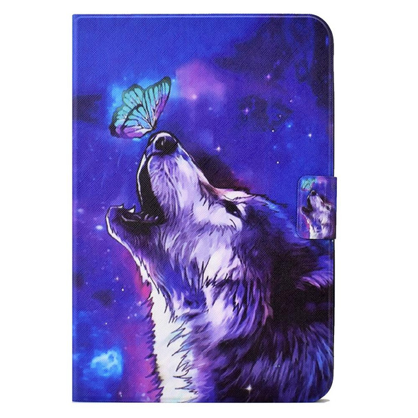 For Samsung Galaxy Tab A8 10.5 2021 / A8 2022 Electric Pressed TPU Smart Leatherette Tablet Case(Butterfly Wolf)