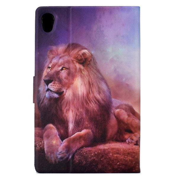 For Lenovo Tab M10 HD Gen 2 Electric Pressed TPU Smart Leatherette Tablet Case(Lion King)