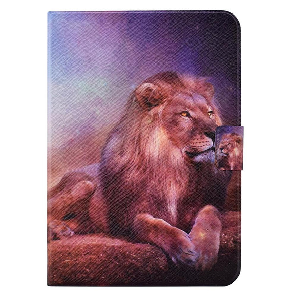 For Lenovo Tab M10 FHD REL Electric Pressed TPU Smart Leatherette Tablet Case(Lion King)