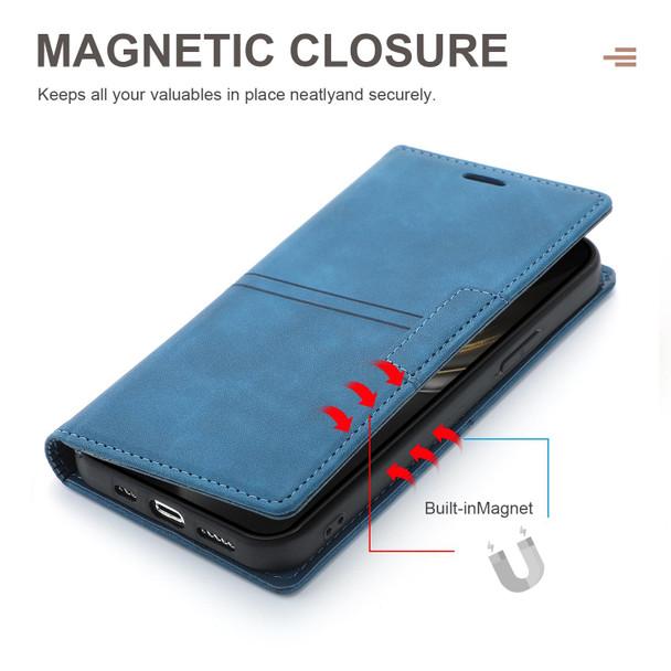 Dream Magnetic Suction Business Horizontal Flip PU Leatherette Case with Holder & Card Slot & Wallet - iPhone XR(Blue)