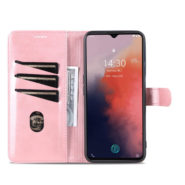 AZNS Skin Feel Calf Texture Flip Leatherette Phone Case for OPPO K10x 5G / Realme 9 Pro / Realme Q5 / OnePlus Nord CE 2 Lite 5G(Rose Gold)