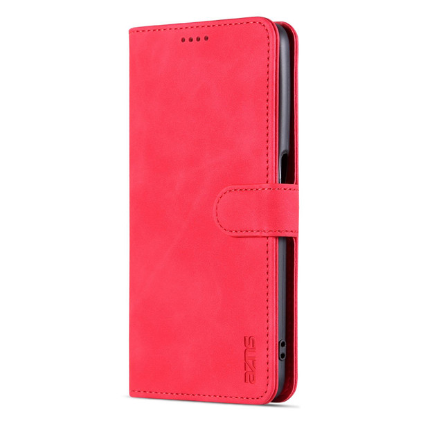 AZNS Skin Feel Calf Texture Flip Leatherette Phone Case for OPPO K10x 5G / Realme 9 Pro / Realme Q5 / OnePlus Nord CE 2 Lite 5G(Red)