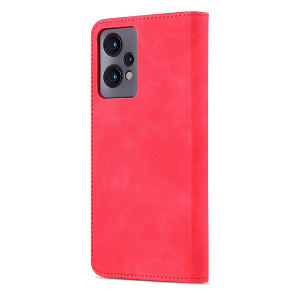 AZNS Skin Feel Calf Texture Flip Leatherette Phone Case for OPPO K10x 5G / Realme 9 Pro / Realme Q5 / OnePlus Nord CE 2 Lite 5G(Red)