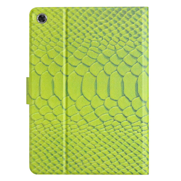 For Lenovo Tab M10 3rd Gen Solid Color Crocodile Texture Leatherette Smart Tablet Case(Green)