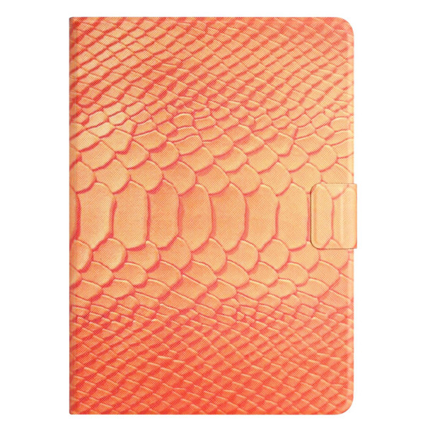 For Samsung Galaxy Tab A7 Lite Solid Color Crocodile Texture Leatherette Smart Tablet Case(Orange)