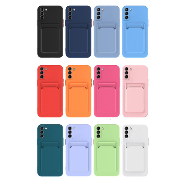 For Samsung Galaxy S23 Ultra 5G Skin Feel Card TPU Contrast Color Button Phone Case(Dark Green)