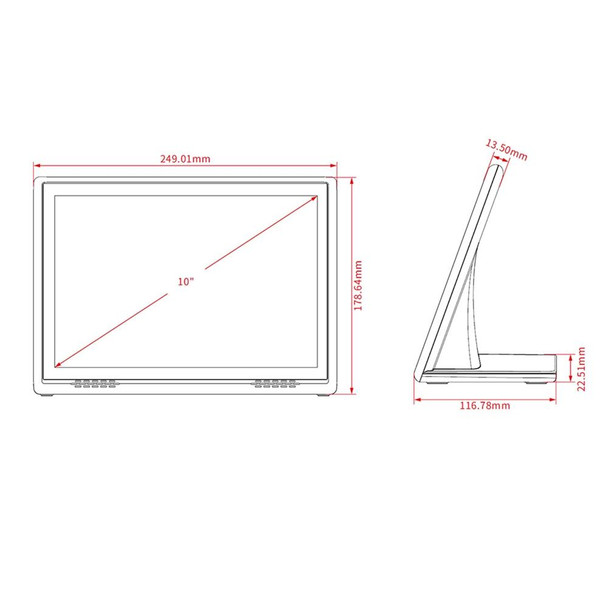 HSD1007A 10.1 inch Touch Screen All in One PC, RK3128 1GB+16GB Android 6.0, Plug:EU Plug(White)