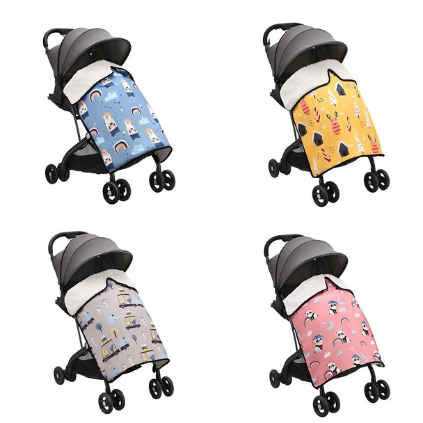 BB1021 Stroller Padded Thickened Windproof Blanket Waterproof Portable Warm Baby Blanket(Panda)