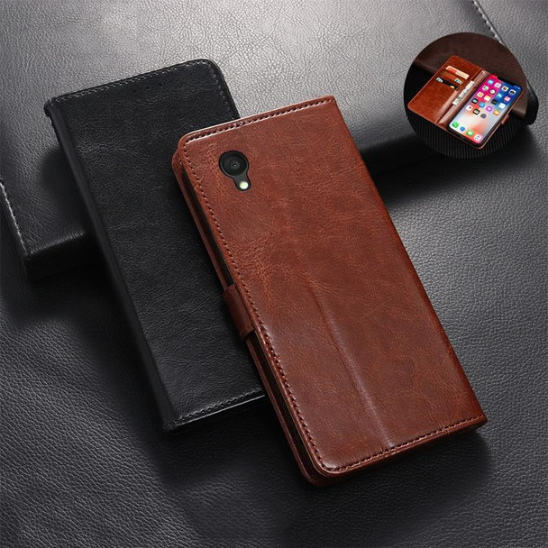 For Alcatel 1 Ultra idewei Crazy Horse Texture Leatherette Phone Case(Brown)