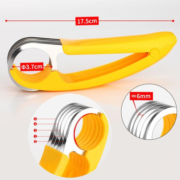 Kitchen Tool Banana Slicer Cutter Chopper for Fruit Salad(Yellow)