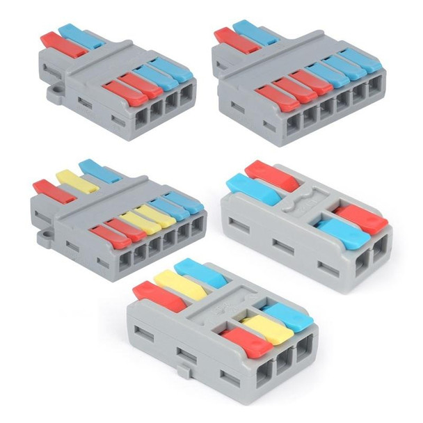 10 PCS LT-626 2 In 6 Out Colorful Quick Line Terminal Multi-Function Dismantling Wire Connection Terminal