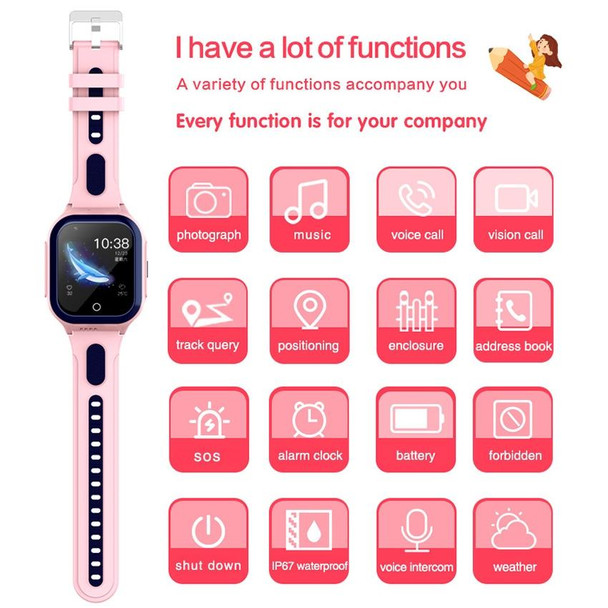 DF70 1.4 Inch 4G GPS + WIFI + LBS Positioning Children Calling Watch With SOS Function, Color: Black