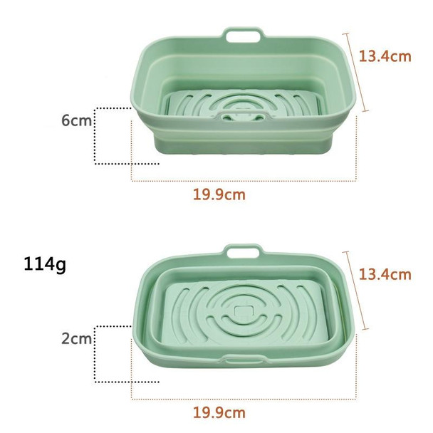 2pcs Air Fryer Grill Mat High Temperature Resistant Silicone Baking Tray, Specification: Rectangular Green