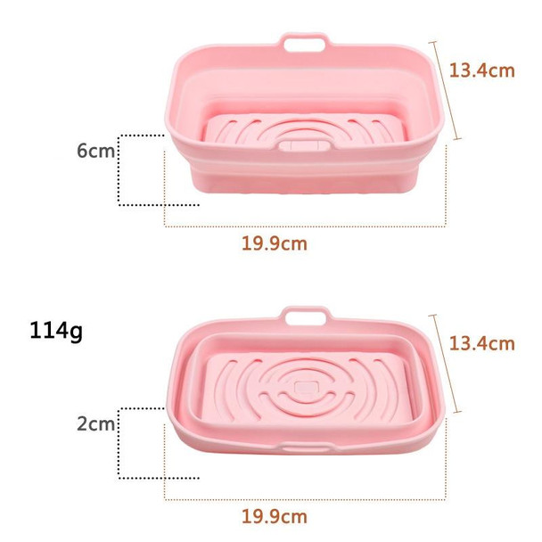 2pcs Air Fryer Grill Mat High Temperature Resistant Silicone Baking Tray, Specification: Rectangular Pink