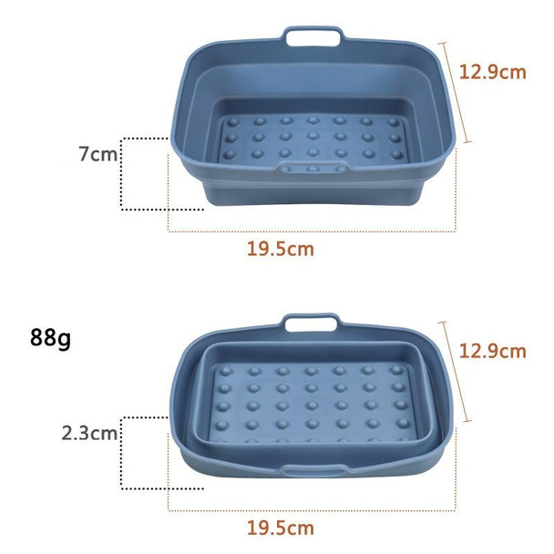 2pcs Air Fryer Grill Mat High Temperature Resistant Silicone Baking Tray, Specification: Rectangular Dot Dark Blue