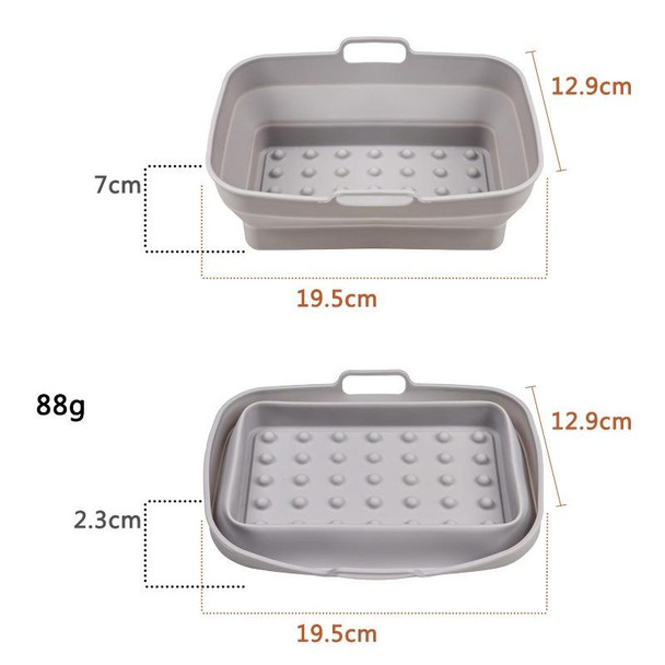 2pcs Air Fryer Grill Mat High Temperature Resistant Silicone Baking Tray, Specification: Rectangular Dot Gray