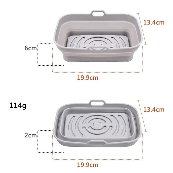 2pcs Air Fryer Grill Mat High Temperature Resistant Silicone Baking Tray, Specification: Rectangular Gray