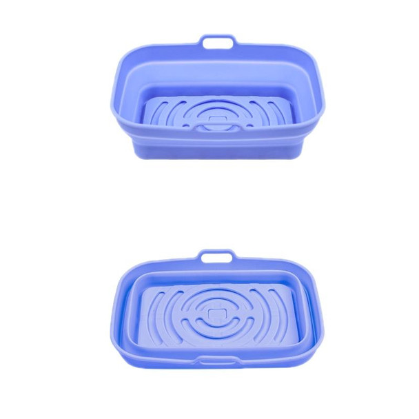 2pcs Air Fryer Grill Mat High Temperature Resistant Silicone Baking Tray, Specification: Rectangular Blue