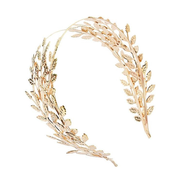 2pcs Metallic Leaves Branch Crown Hair Band Wedding Tiara Hair Accessories(Silver)