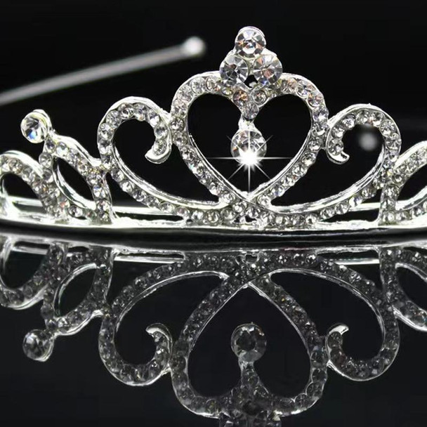 2pcs Little Girl Crown Hair Band Alloy Hair Ornaments Rhinestone Headdress(Model A)