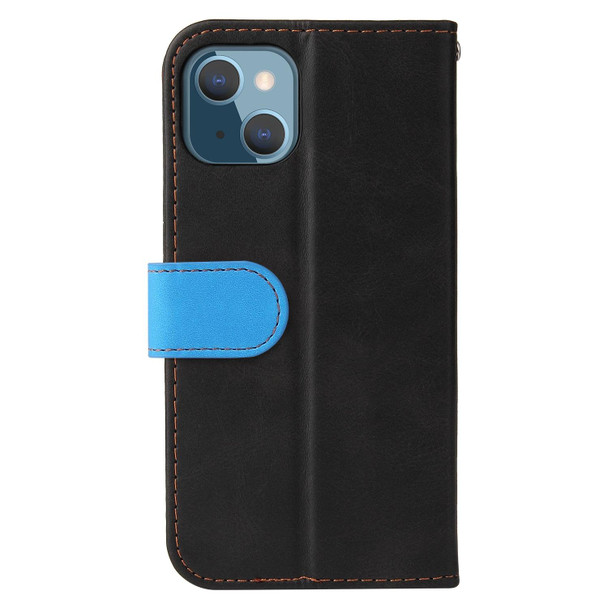 Business Stitching-Color Horizontal Flip PU Leatherette Case with Holder & Card Slots & Photo Frame - iPhone 13 mini(Blue)