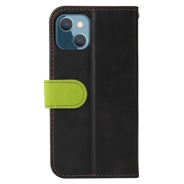 Business Stitching-Color Horizontal Flip PU Leatherette Case with Holder & Card Slots & Photo Frame - iPhone 13 mini(Green)