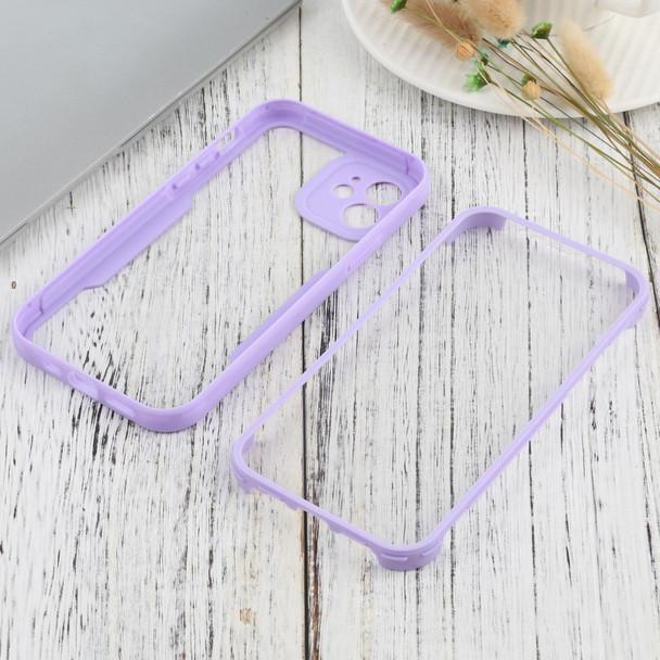 Acrylic + TPU 360 Degrees Full Coverage Shockproof Protective Case - iPhone 12(Purple)