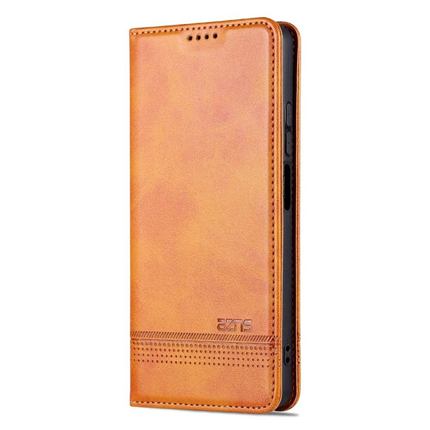 For Xiaomi Redmi Note 12 Pro 5G China / Note 12 Pro 5G+ China AZNS Magnetic Calf Texture Flip Leather Phone Case(Light Brown)