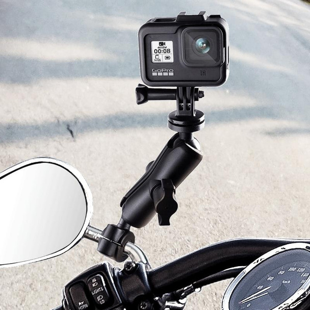 1/4 inch Screw 25mm Ball Head Motorcycle Fixed Mount Holder with Tripod Adapter & Screw for GoPro Hero11 Black / HERO10 Black /9 Black /8 Black /7 /6 /5 /5 Session /4 Session /4 /3+ /3 /2 /1, DJI Osmo Action and Other Action Cameras(Black)