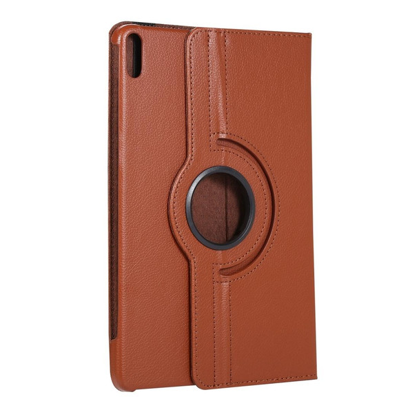 For Huawei Matepad 10.4 Litchi Texture Horizontal Flip 360 Degrees Rotation Leatherette Case with Holder(Brown)
