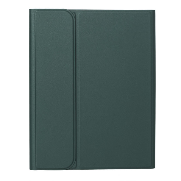 For iPad 10th Gen 10.9 2022 SA-10DS Backlight Bluetooth Keyboard Leatherette Tablet Case with Pen Slot(Dark Green)