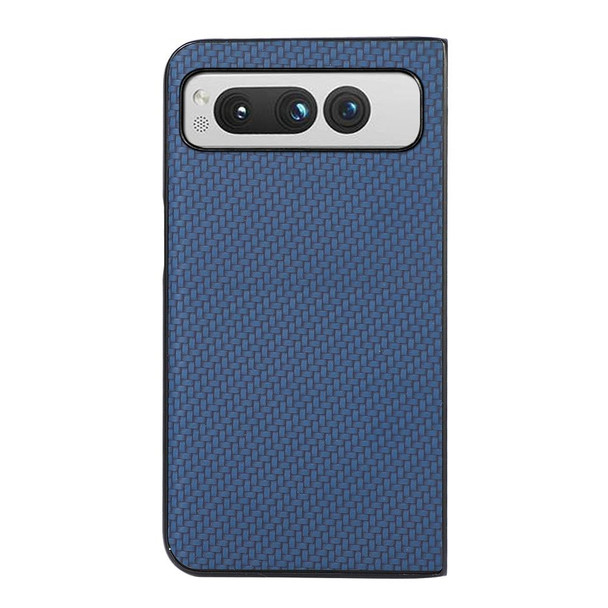 For Google Pixel Fold Carbon Fiber Texture Shockproof Phone Case(Blue)