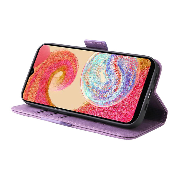 For Samsung Galaxy A04e BETOPNICE Dual-side Buckle Leatherette Phone Case(Purple)