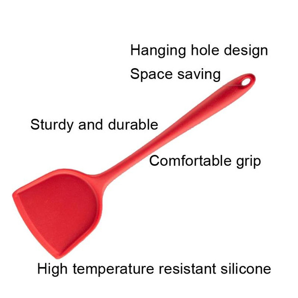 2pcs Non-stick High Temperature Resistant Silicone Cookware, Style: Rice Spoon(Red)