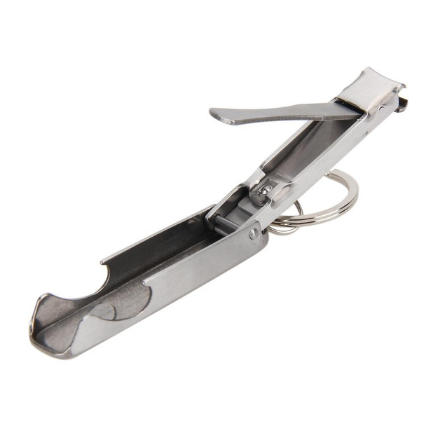 2 in 1 EDC Pocket Tool Outdoor Bottle Opener Toe Nail Clippers Cutter Key Chain Nail File Key Ring