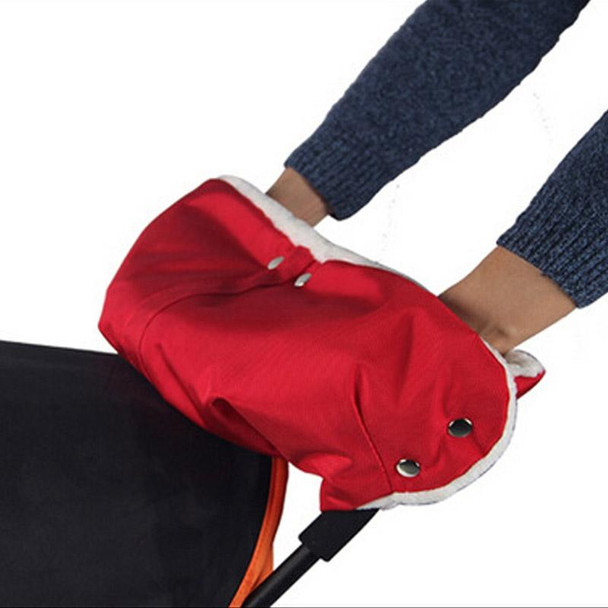 2 Pairs Baby Stroller Warm Gloves Modified Version of the Cart Out of the Wind And Antifreeze Gloves(Red)