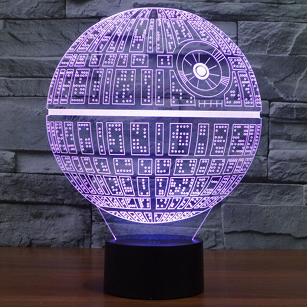 Death Star Style 3D Touch Switch Control LED Light , 7 Colour Discoloration Creative Visual Stereo Lamp Desk Lamp Night Light