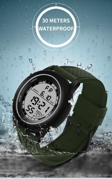 SANDA  411 Multifunctional Wports Watch Male Youth Fashion Model Male Waterproof Student Electronic Watch(Black  White)