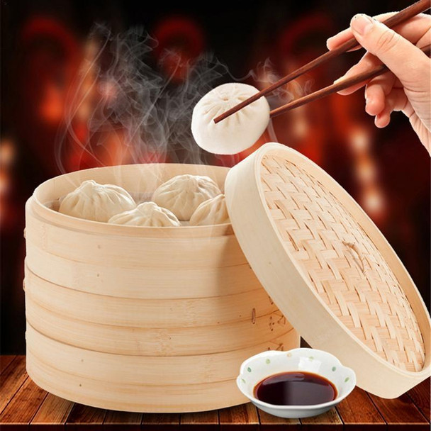 Xiaolongbao Bamboo Steamer Household Steamed Dumpling Cage Drawer Multi Layer Deepened Bamboo Steaming Rack, Size:10cm Cage