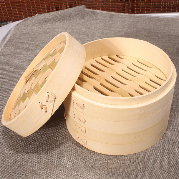 Xiaolongbao Bamboo Steamer Household Steamed Dumpling Cage Drawer Multi Layer Deepened Bamboo Steaming Rack, Size:10cm Cage