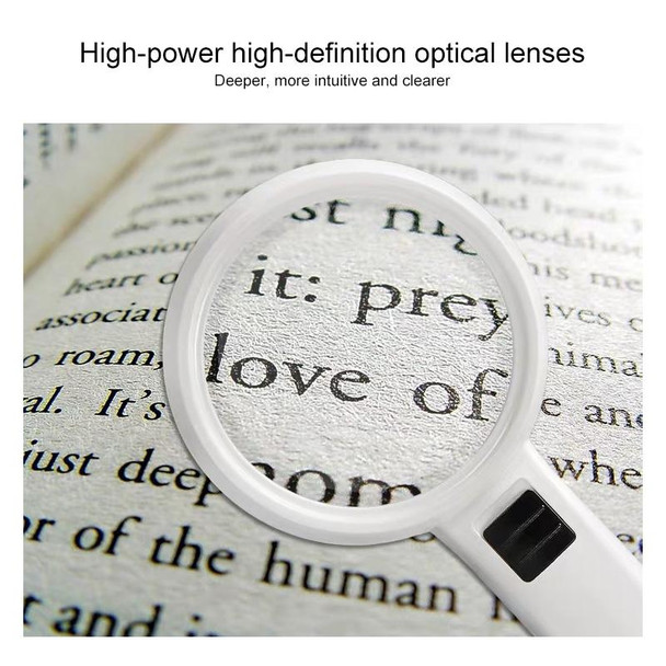 Handheld High-definition Lens with LED Light Reading and Maintenance Magnifying Glass for the Elderly, Style:95mm 10 Times