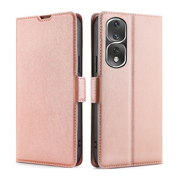 For Honor 80 Pro Ultra-thin Voltage Side Buckle Horizontal Flip Leatherette Phone Case(Rose Gold)