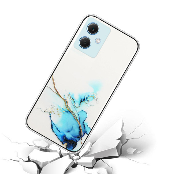 For Xiaomi Redmi Note 12 China Hollow Marble Pattern TPU Precise Hole Phone Protective Case(Blue)